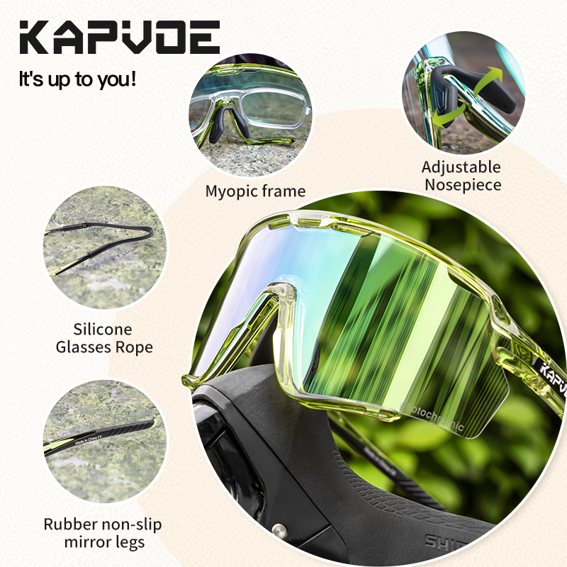 Großhandelspreis 12,20 US$ KAPVOE K170-PH Photochrome Fahrrad-Sportsonnenbrille