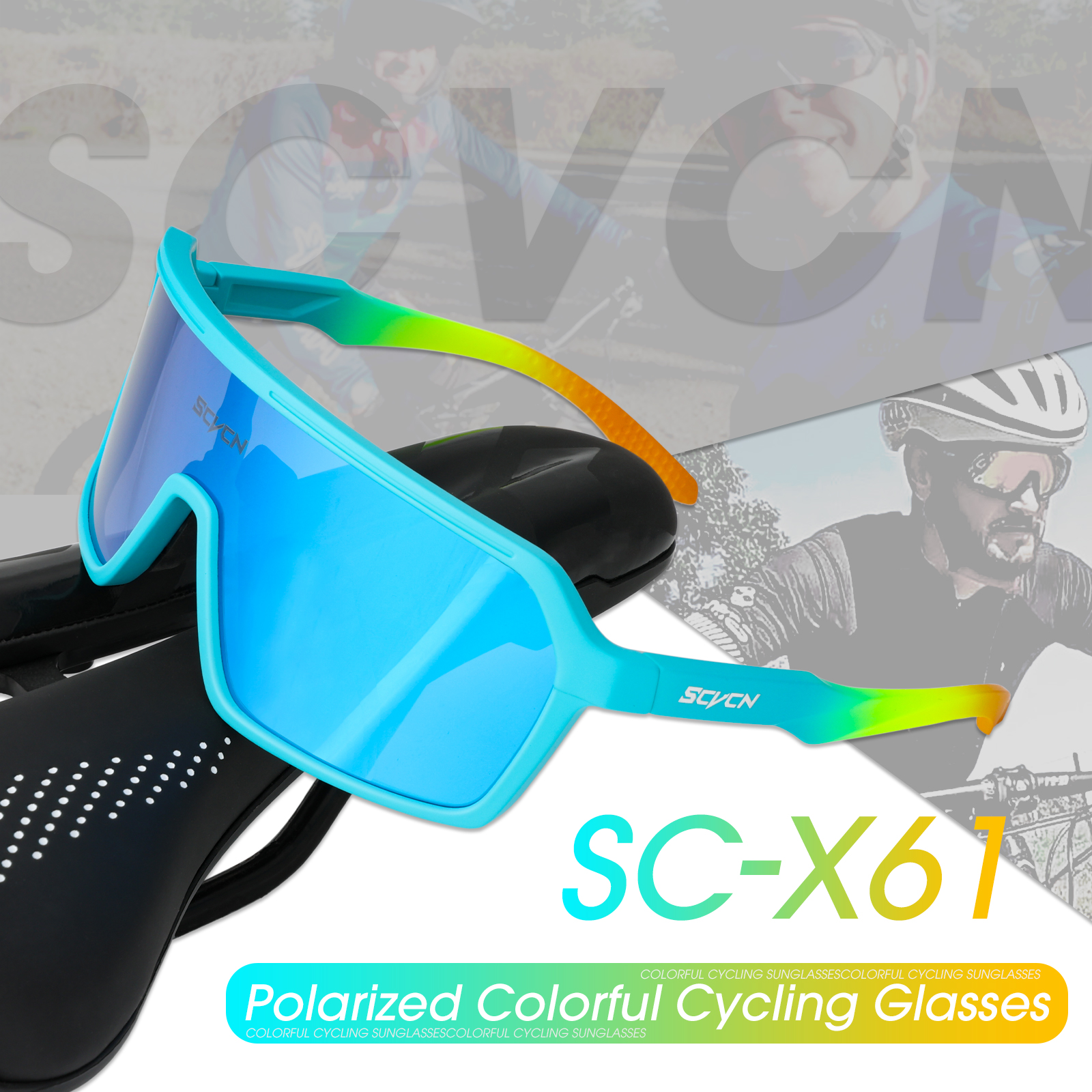 Großhandelspreis 7,00 US$ SCVCN S61 Polarisierte Fahrradbrille