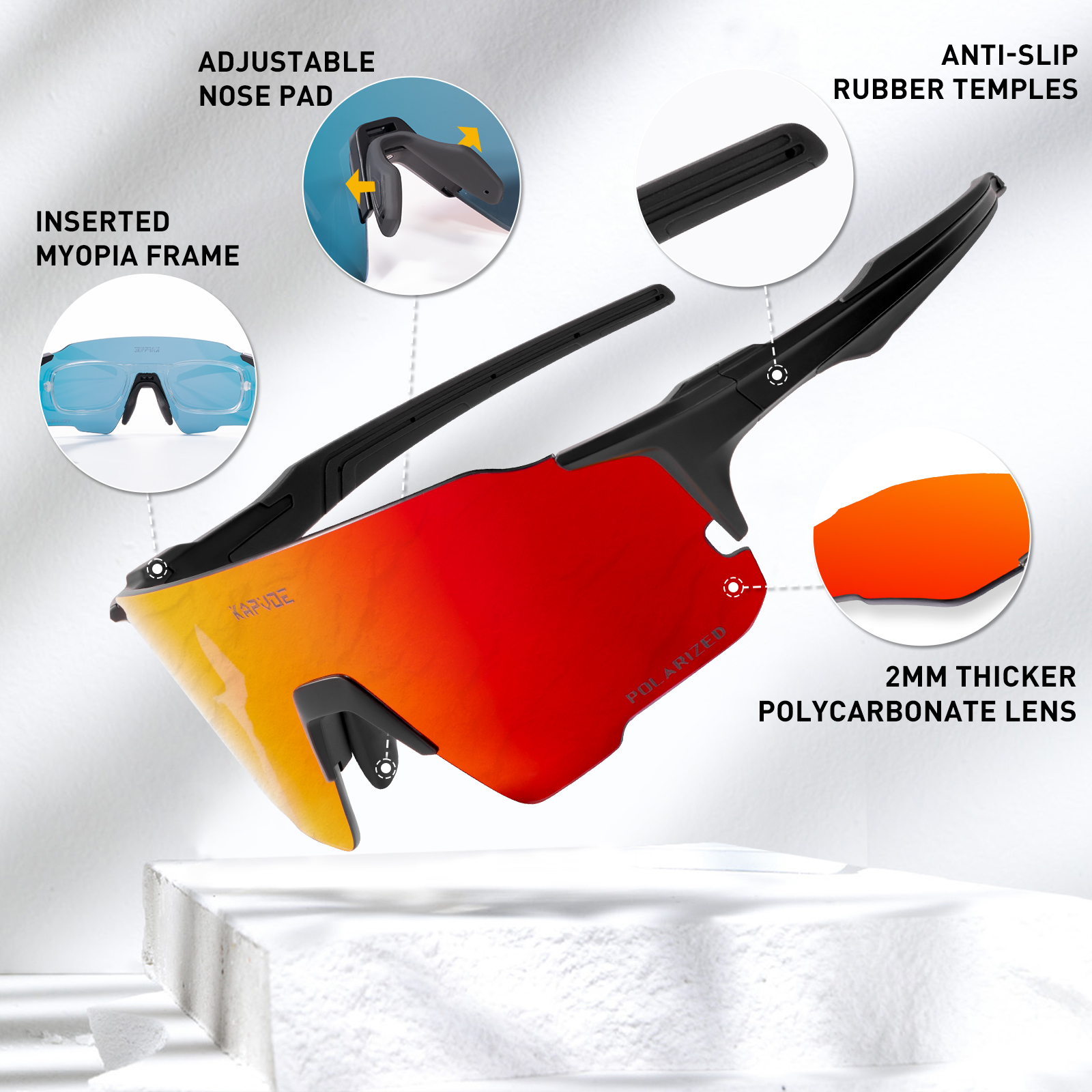 Großhandelspreis US$8.00 Kapvoe K92-Q Polarisierte Outdoor-Sportbrillen