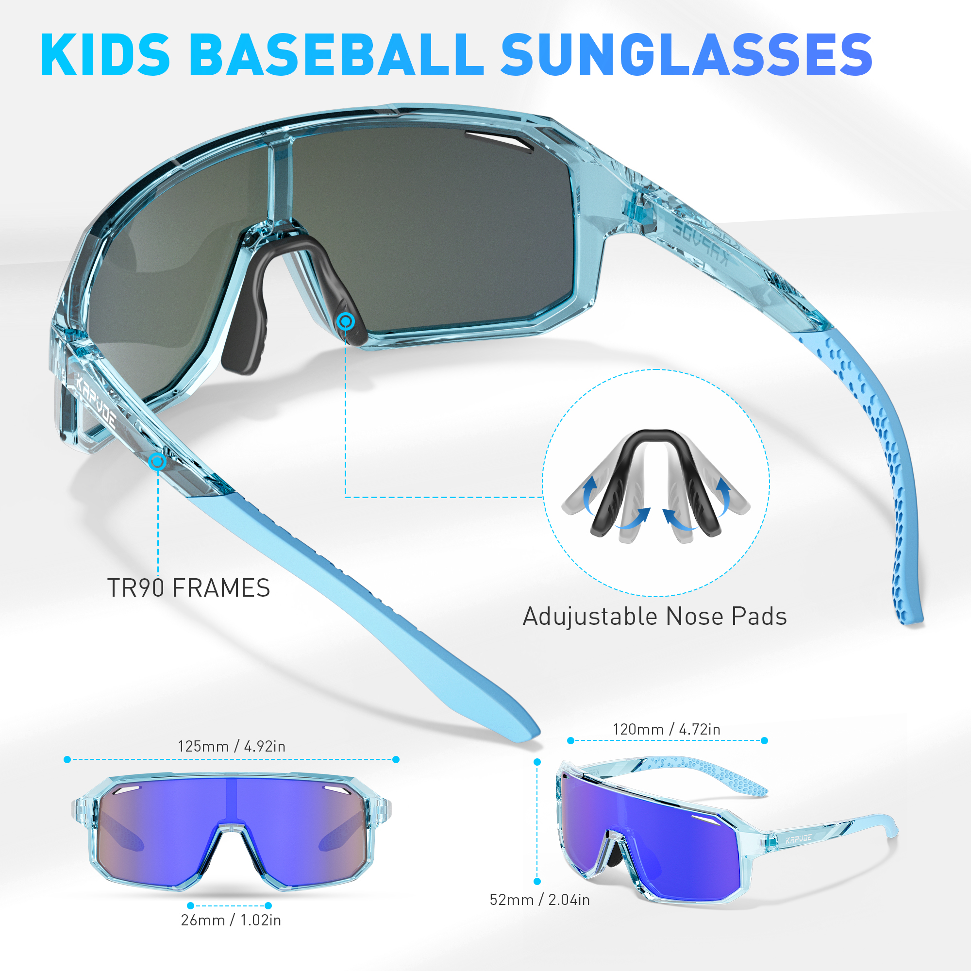 Großhandelspreis US$9,00 KAPVOE K9029 Kinder-Sportsonnenbrille